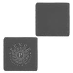 HST4300 Natural Slate Stone Square Coaster with Custom Imprint